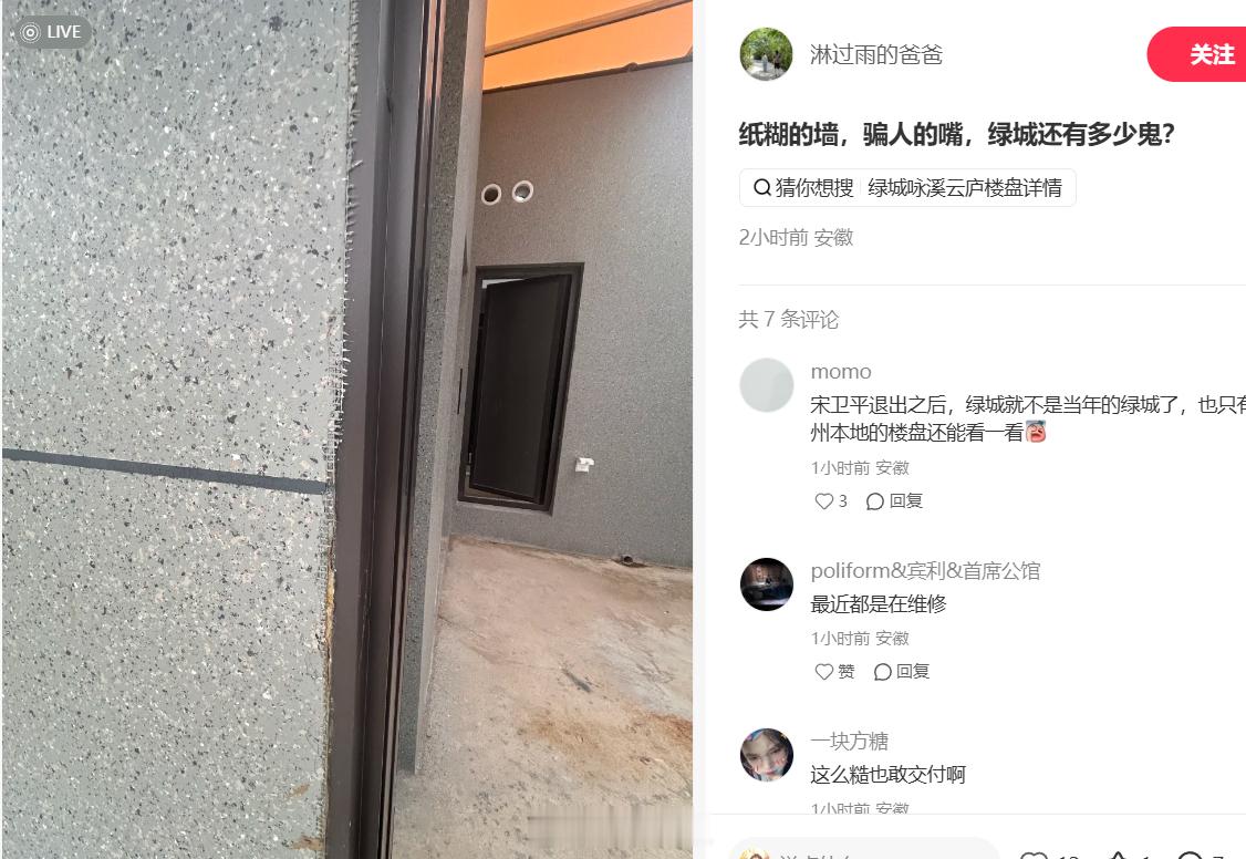 业主：绿城咏溪云庐交付？？？合肥