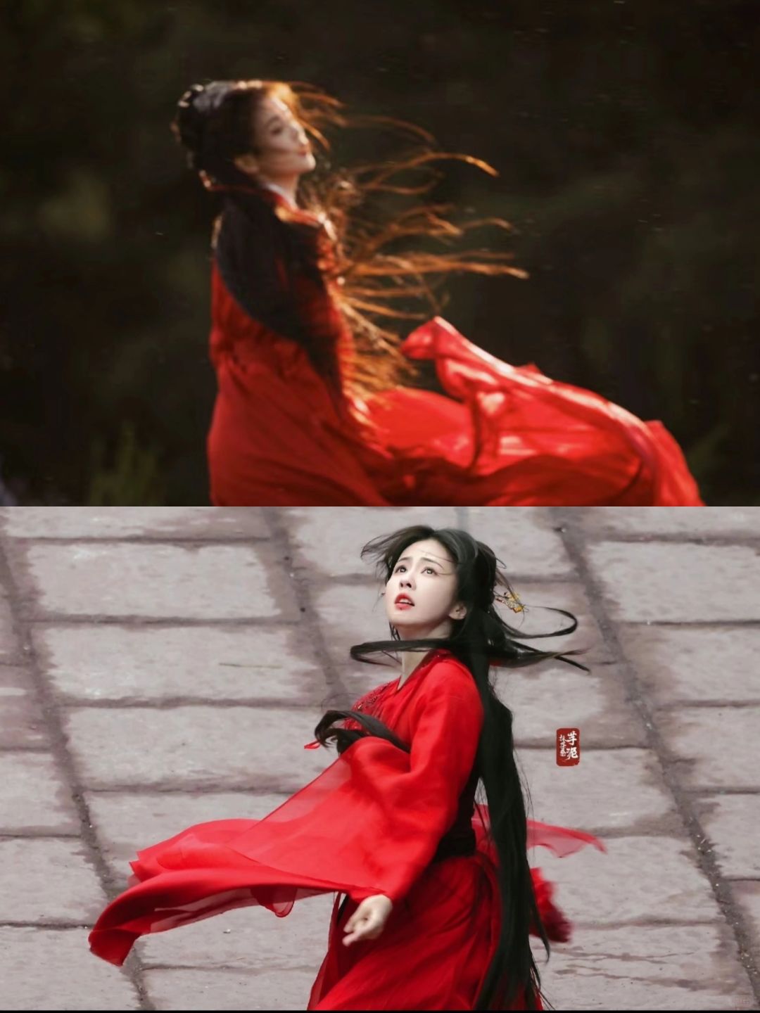 白鹿红衣也太美了