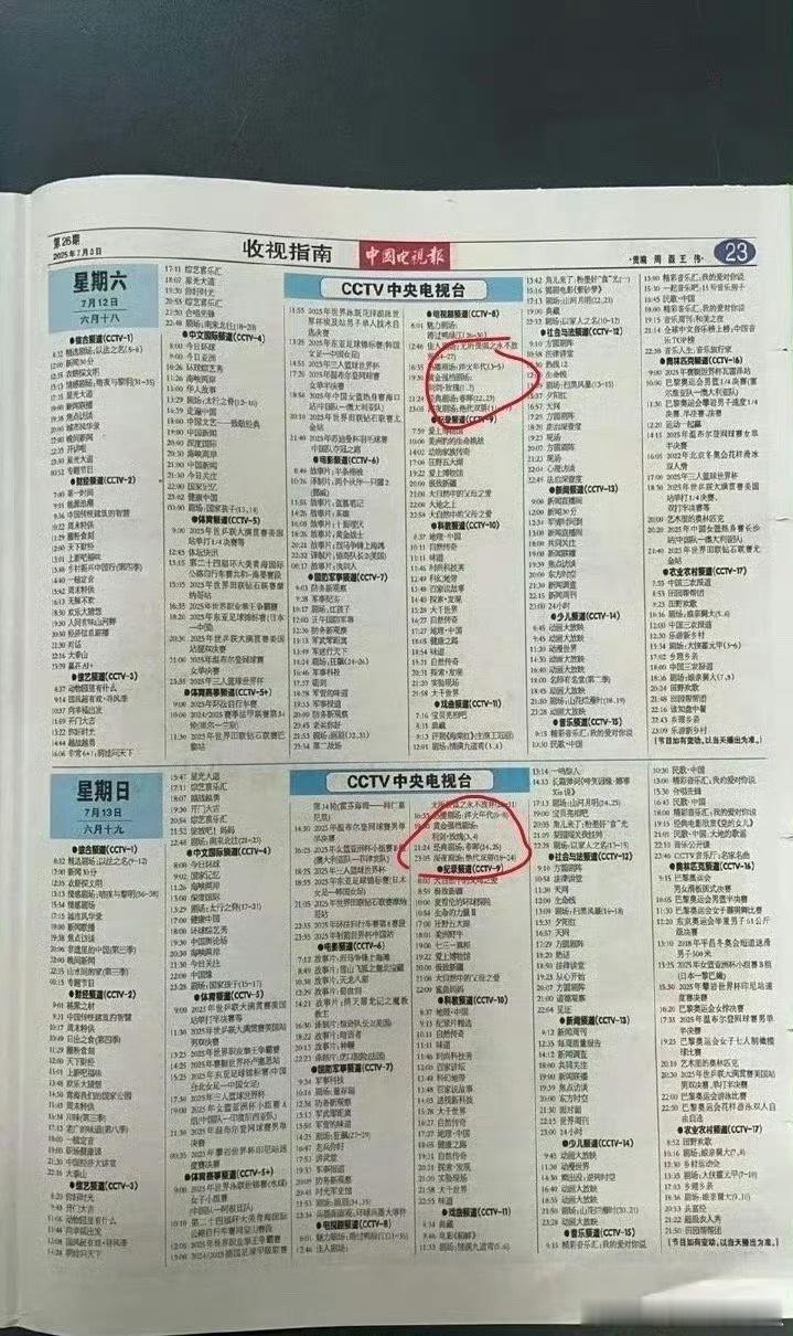 纸报显示《利剑玫瑰》7.12播出了 ​​​