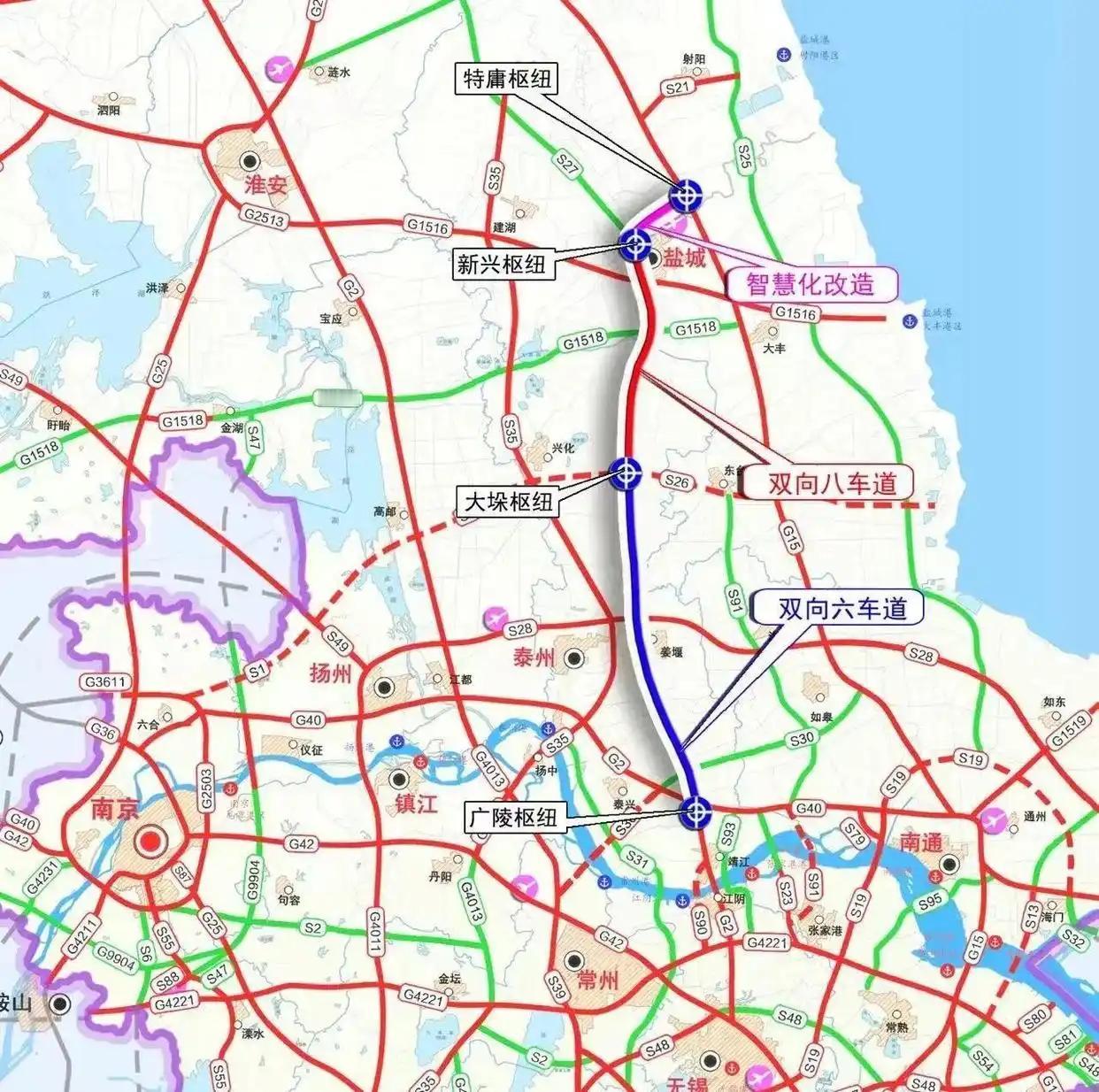 盐城高速扩建工程已经规划了多年，现在可研方案、环评等各项程序推进工作都已到位，意
