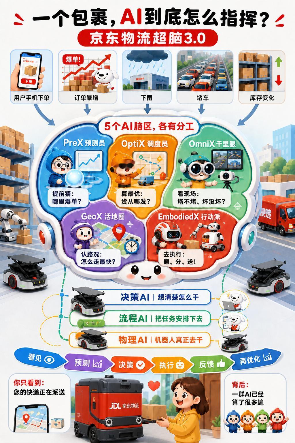 【京东物流竟是 AI 大厂，包裹背后是超脑3.0】

以前觉得 AI 厉害，是因
