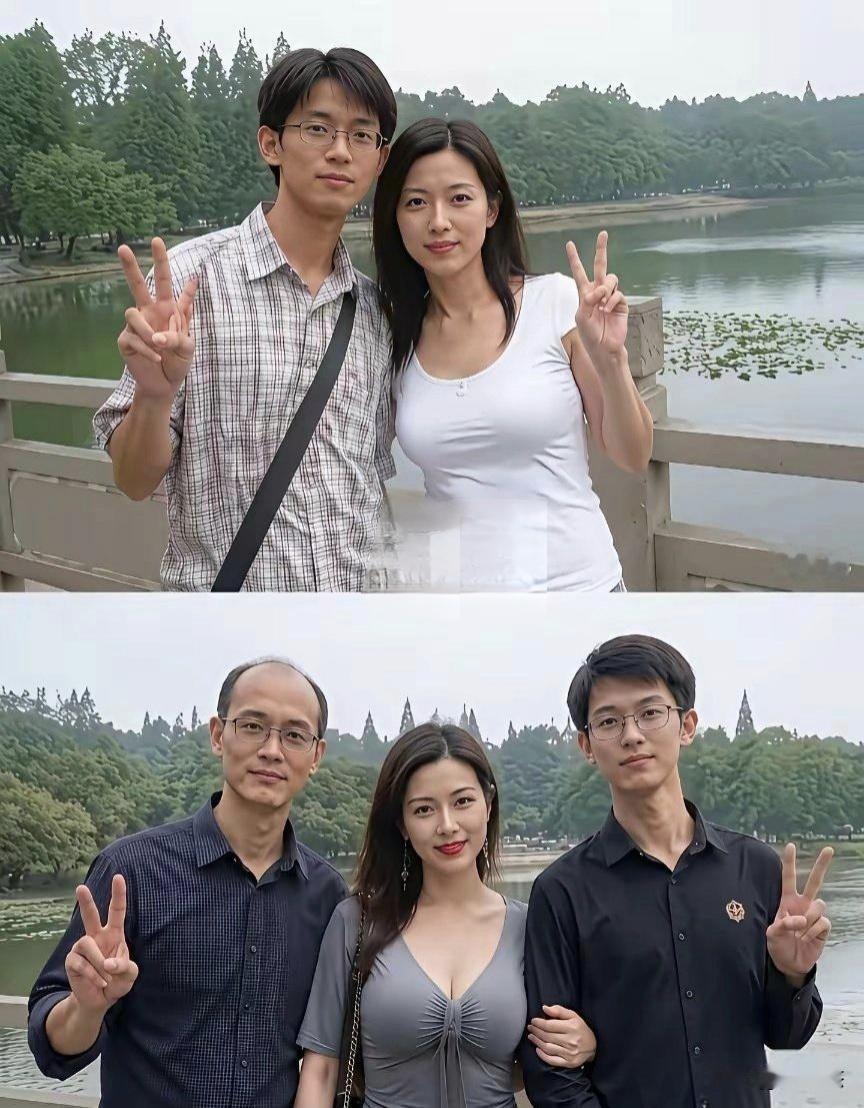 这父子俩太像了，年轻时一模一样。