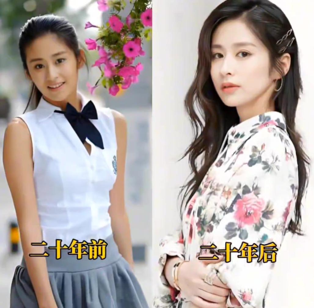 同样一张脸，跨越二十年。
褪去年少青涩，历经岁月打磨，美貌进阶，气质封神，时光优