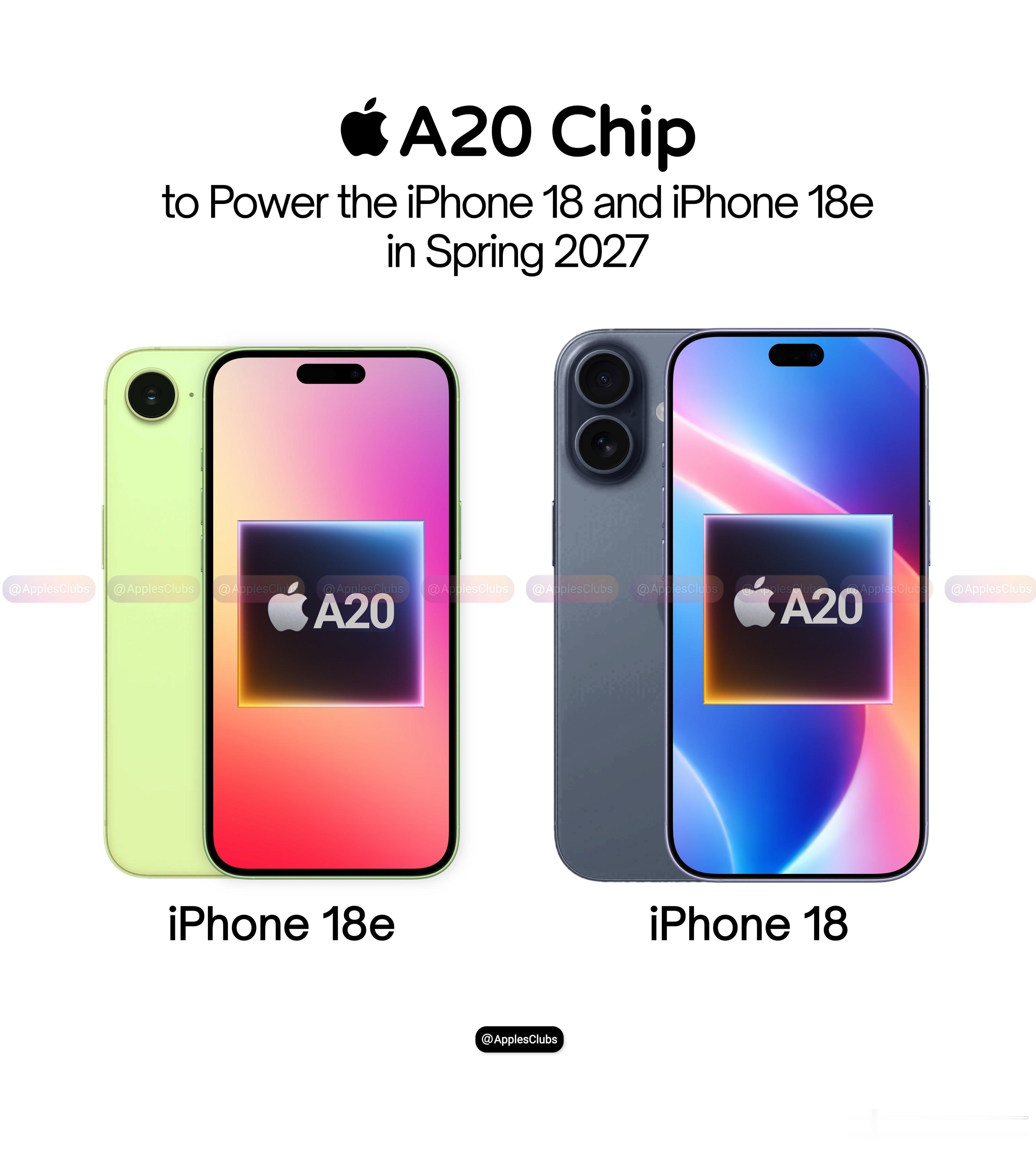 iPhone  iPhone18标准版将会在明年春季和iPhone18e一起推出