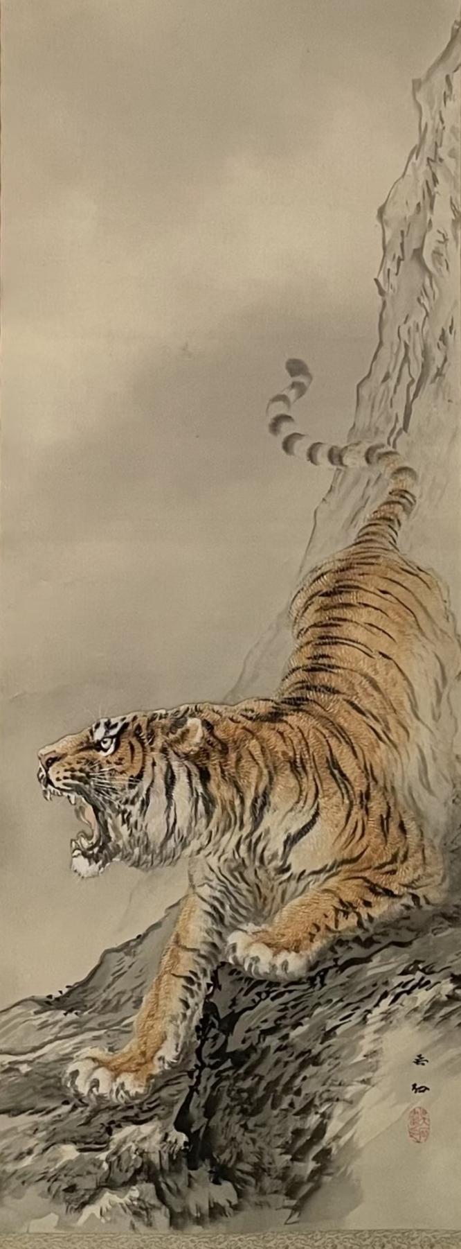 虎啸图  三尾吴石（1884—1946）
