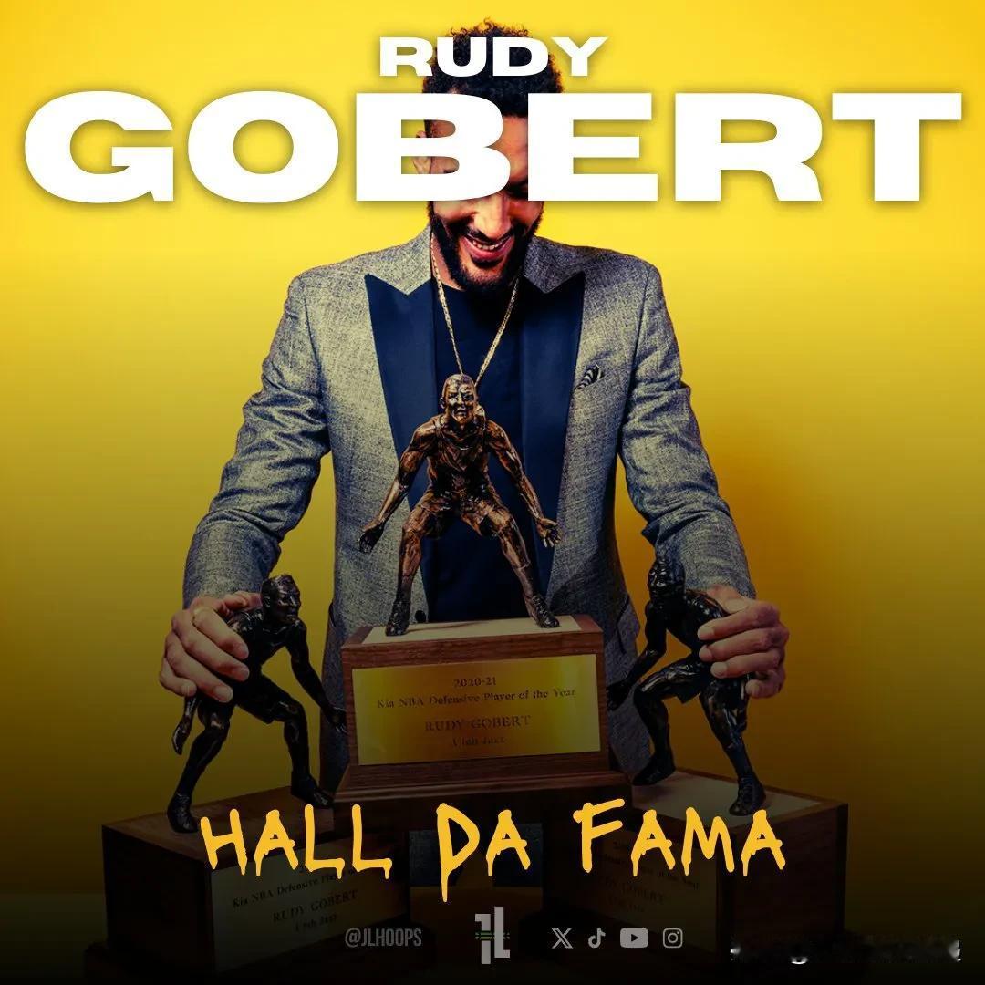 鲁迪·戈贝尔已经入选名人堂！

NBA 历史上最被低估的球员之一……无论是被球员