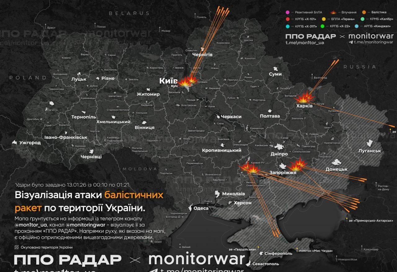 乌克兰方面的消息称，20枚“伊斯坎德尔”型弹道导弹击中了基辅、扎波罗热、哈尔科夫