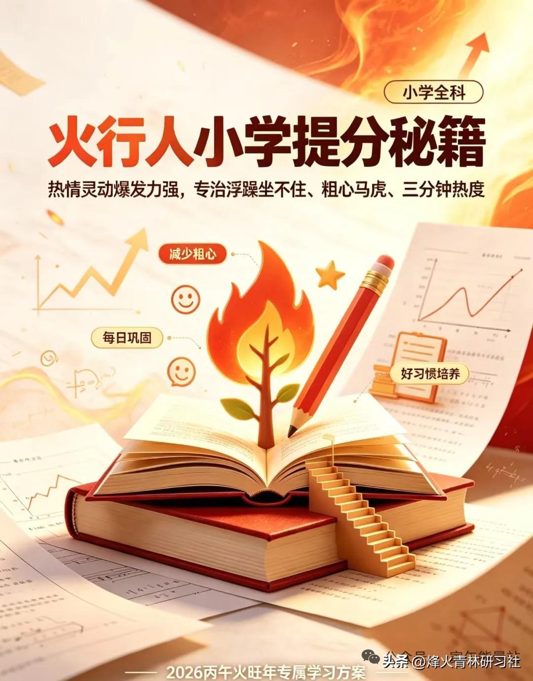火行学子小学提分秘籍｜热情灵动爆发力强，专治浮躁坐不住、粗心马虎、三分钟热度
