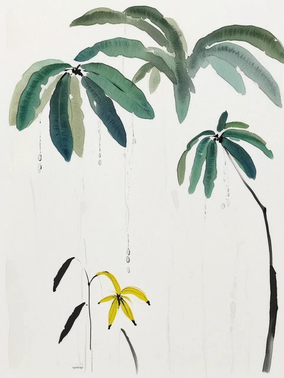 #上联：风吹竹叶沙沙响，你对下联#雨打芭蕉滴滴声