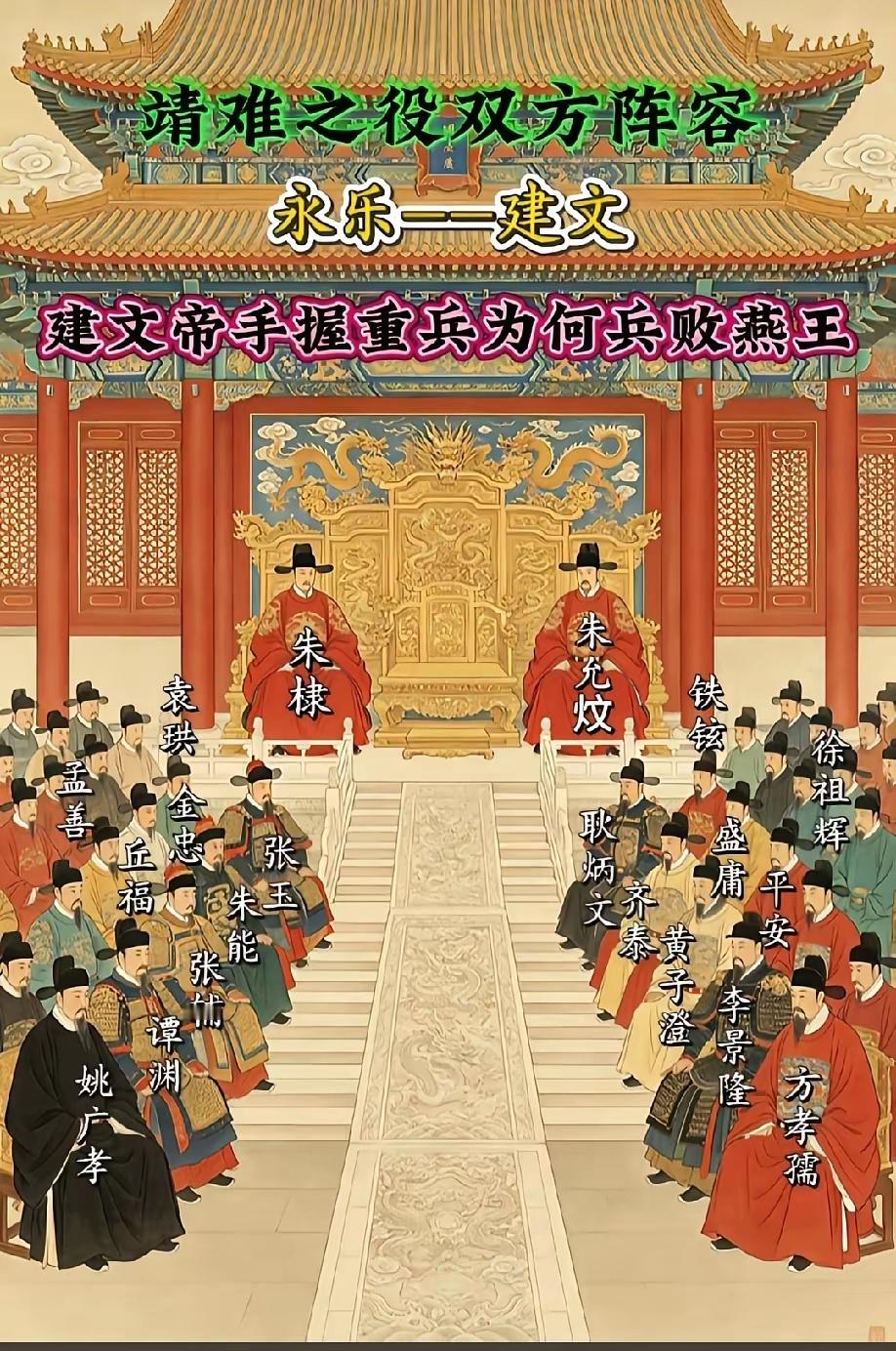 靖难之役双方阵容历史人物明朝