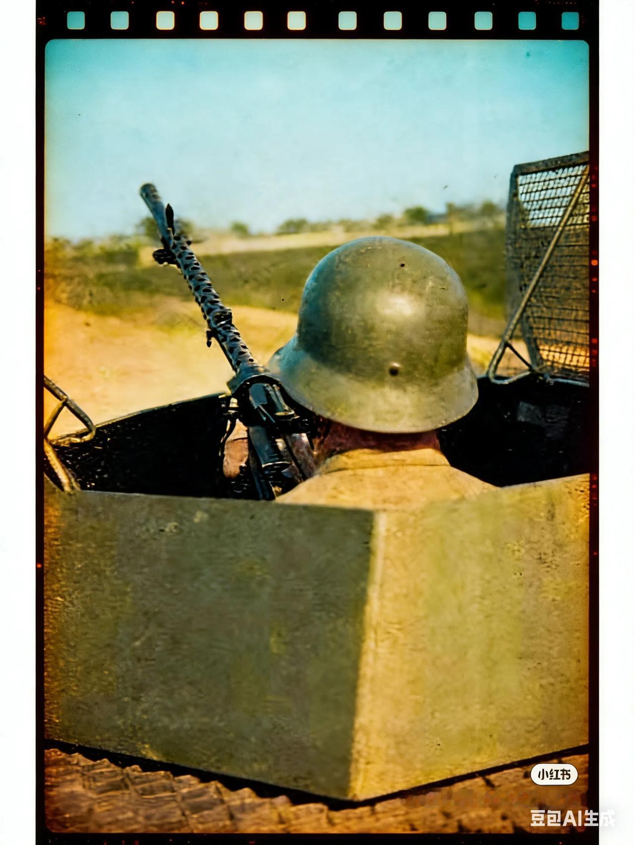 抗战老照片高清修复
民国政府轻装甲部队。国军装甲车辆来源繁杂，备件供应困难。步兵