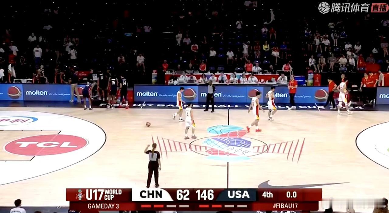 U17男篮输的太难看了！打到最后竟然输给美国队84分，丑陋的比赛差距怎么如此大！
