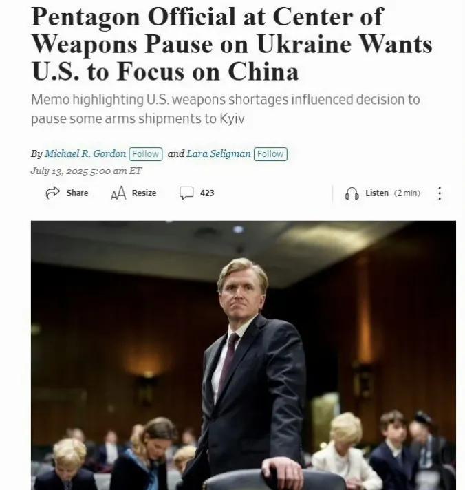 美国国防部副部长科尔比警告赫格塞斯说，美国没有能力同时在欧洲、中东和亚洲三条战线