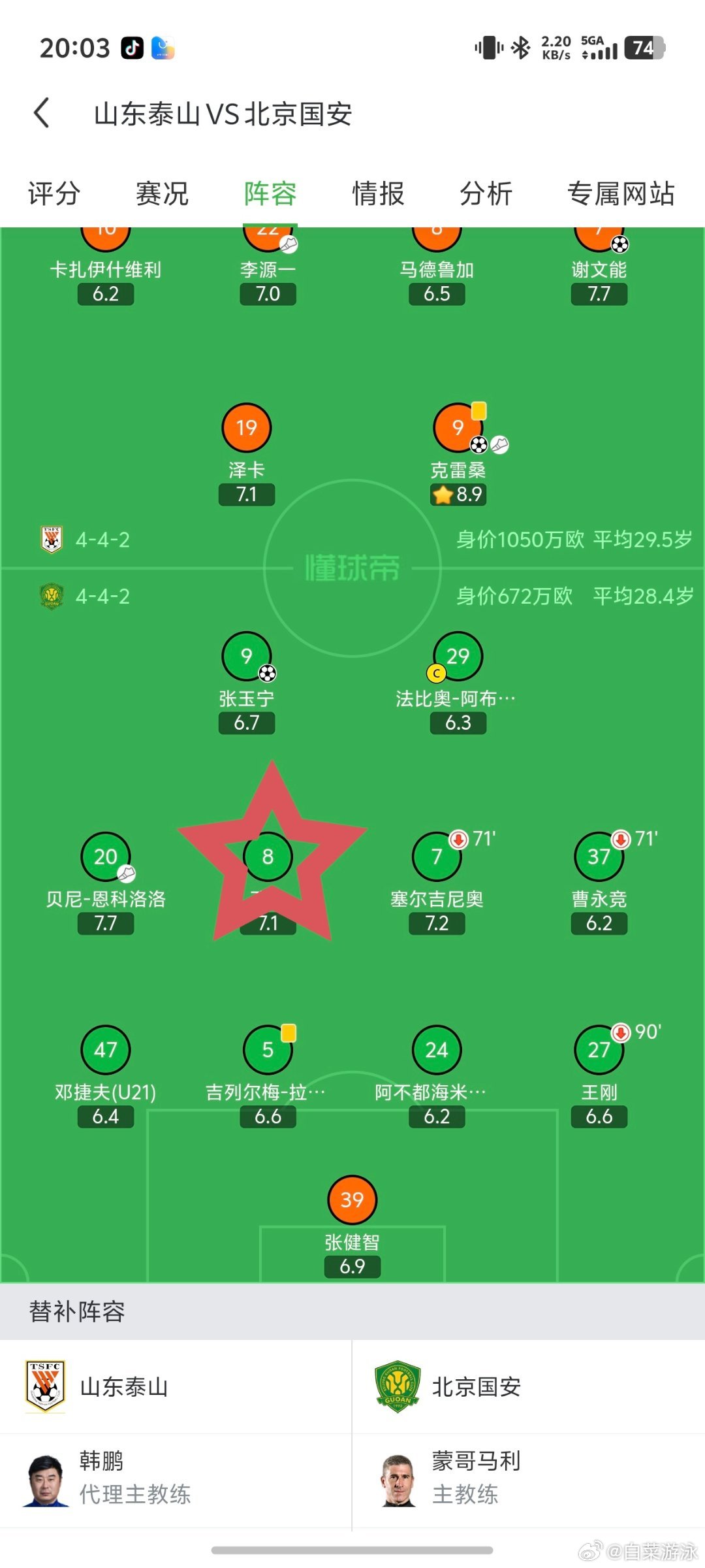 贾天宁的进球分析北京国安山东泰山2比1北京国安