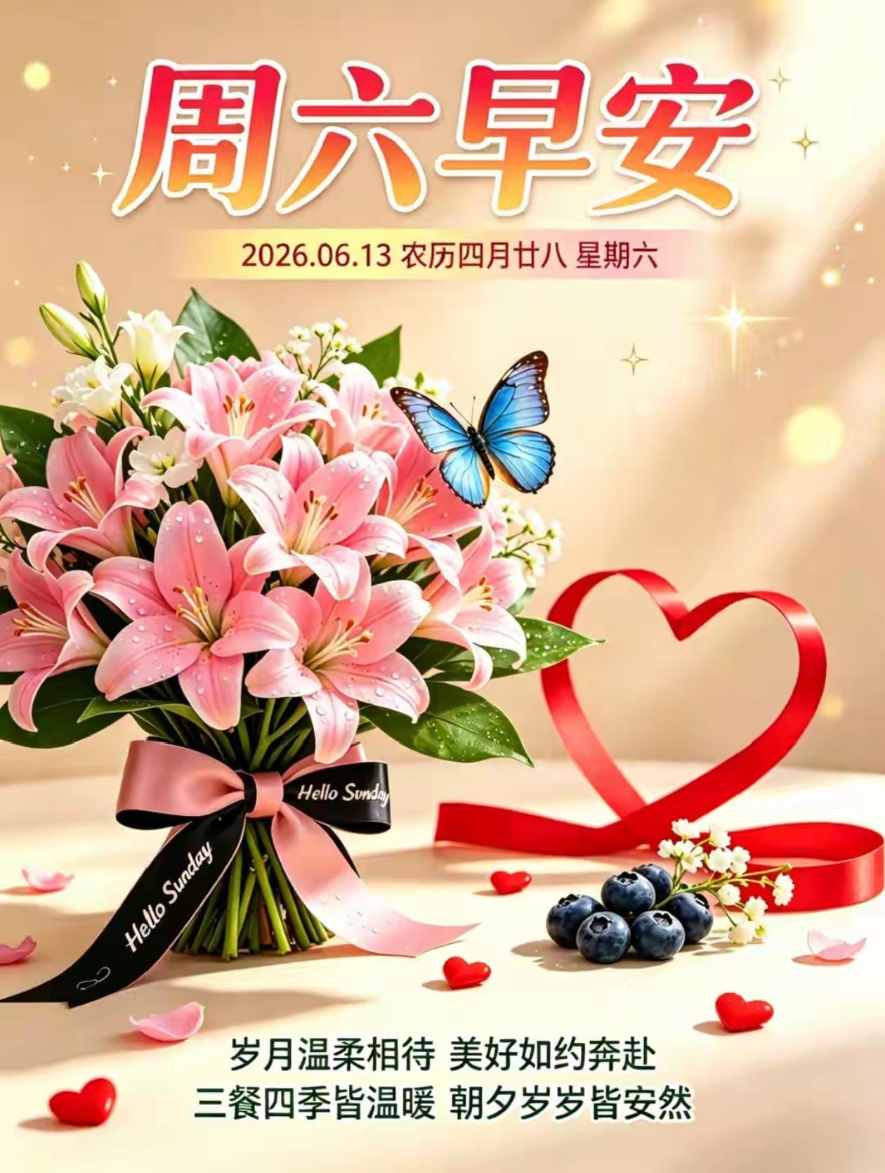 🌺2026./6.13.花伴晨光.美满日常🌺

 🌸鲜花开启清晨，揽一袭悠