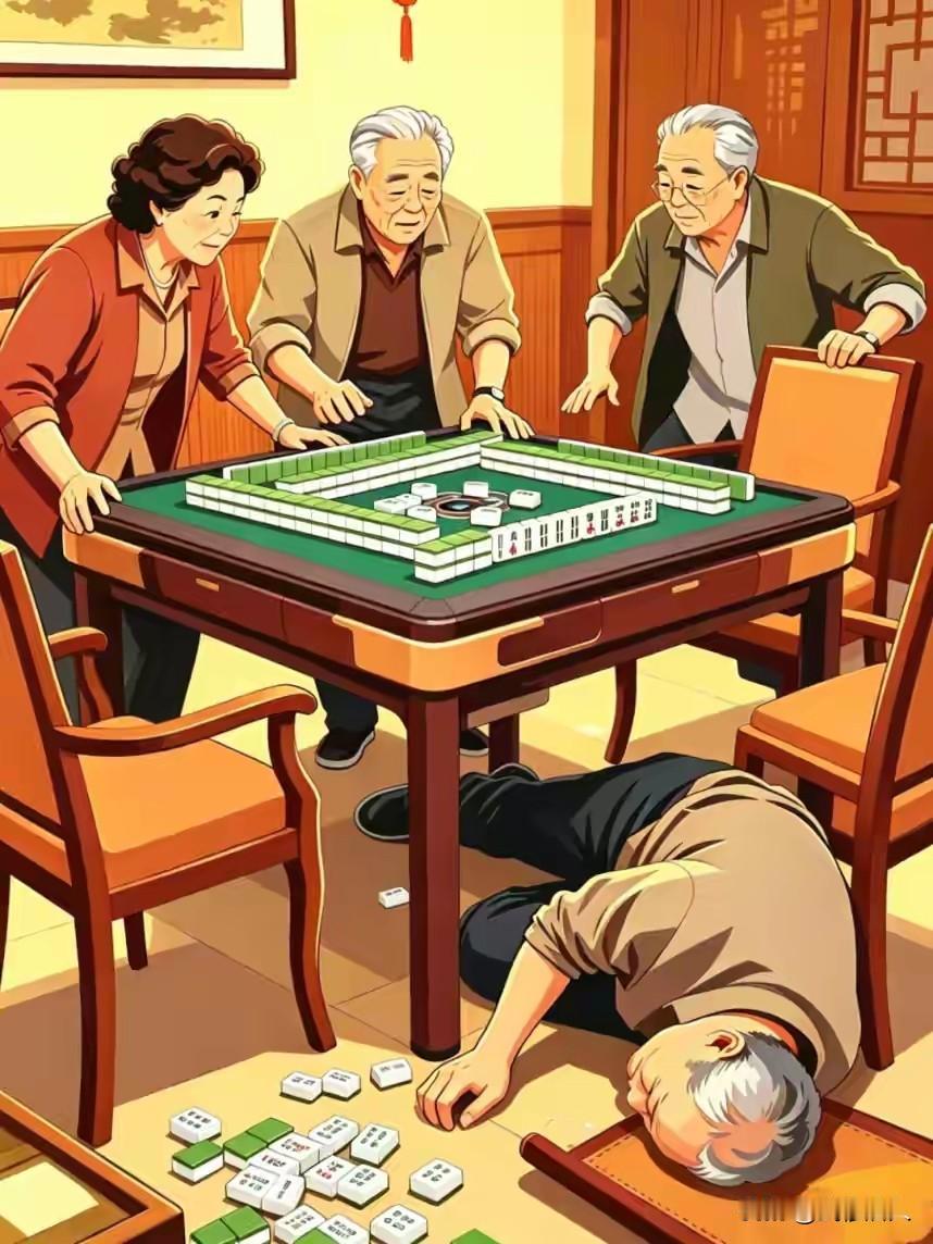 浙江60岁男子打麻将连赢三局，兴奋过度突然栽倒牌桌！医生紧急提醒
闲来无事打麻将