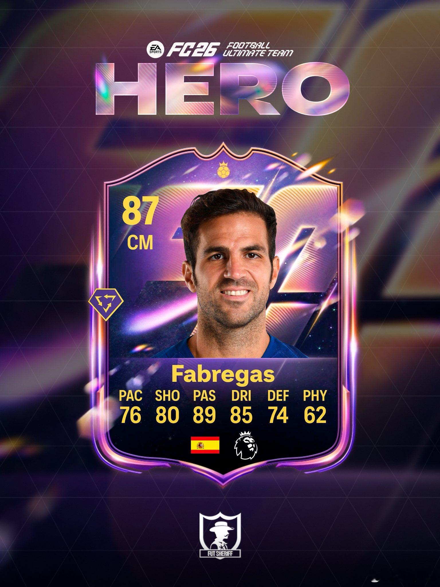 FC 26 Ultimate Team新增英雄球员：法布雷加斯。FC26