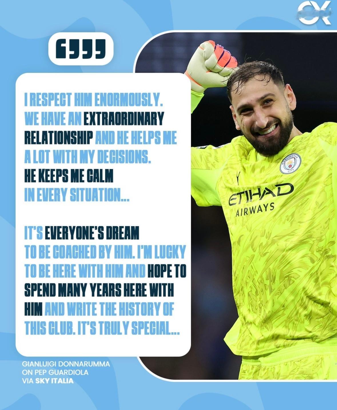 多多也出来说话了——我对佩普怀有无比的敬意。我们的关系非同寻常，他在我做决定时给