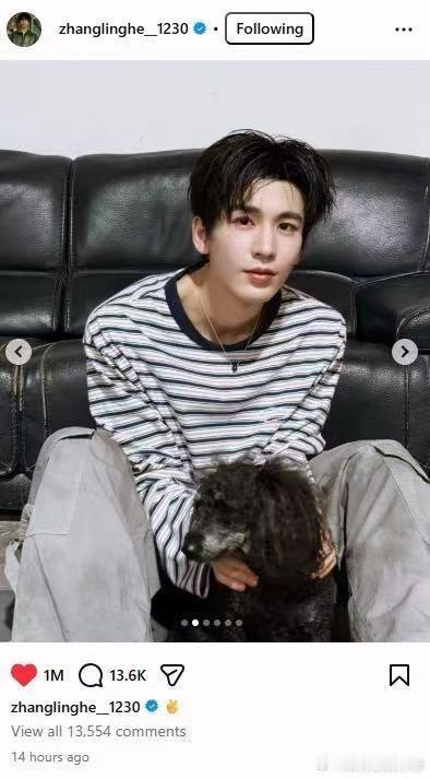 张凌赫外网热度张凌赫ins人气张凌赫ins人气，外网热度好高，