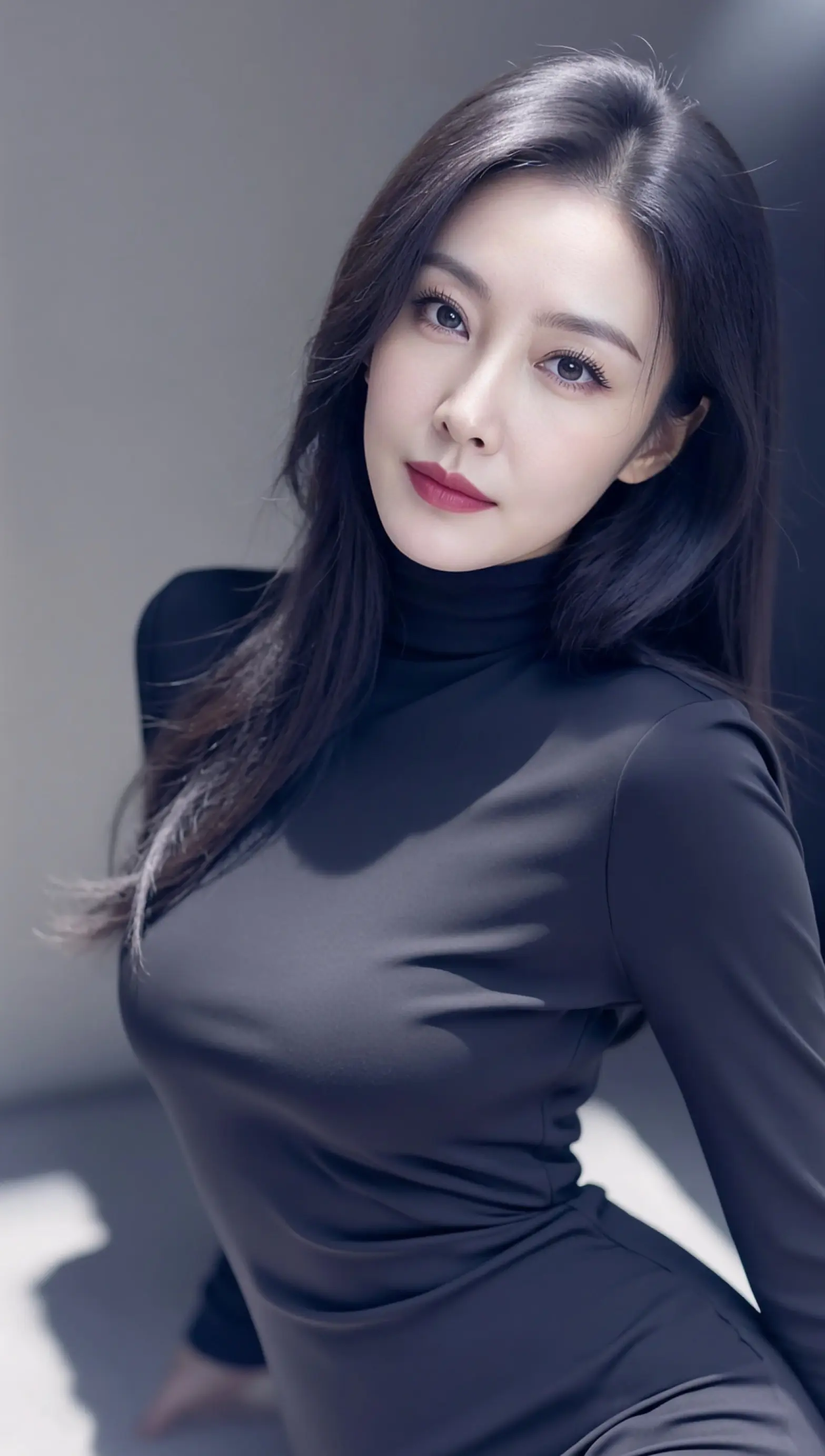 AI高领黑裙写真 ai创作