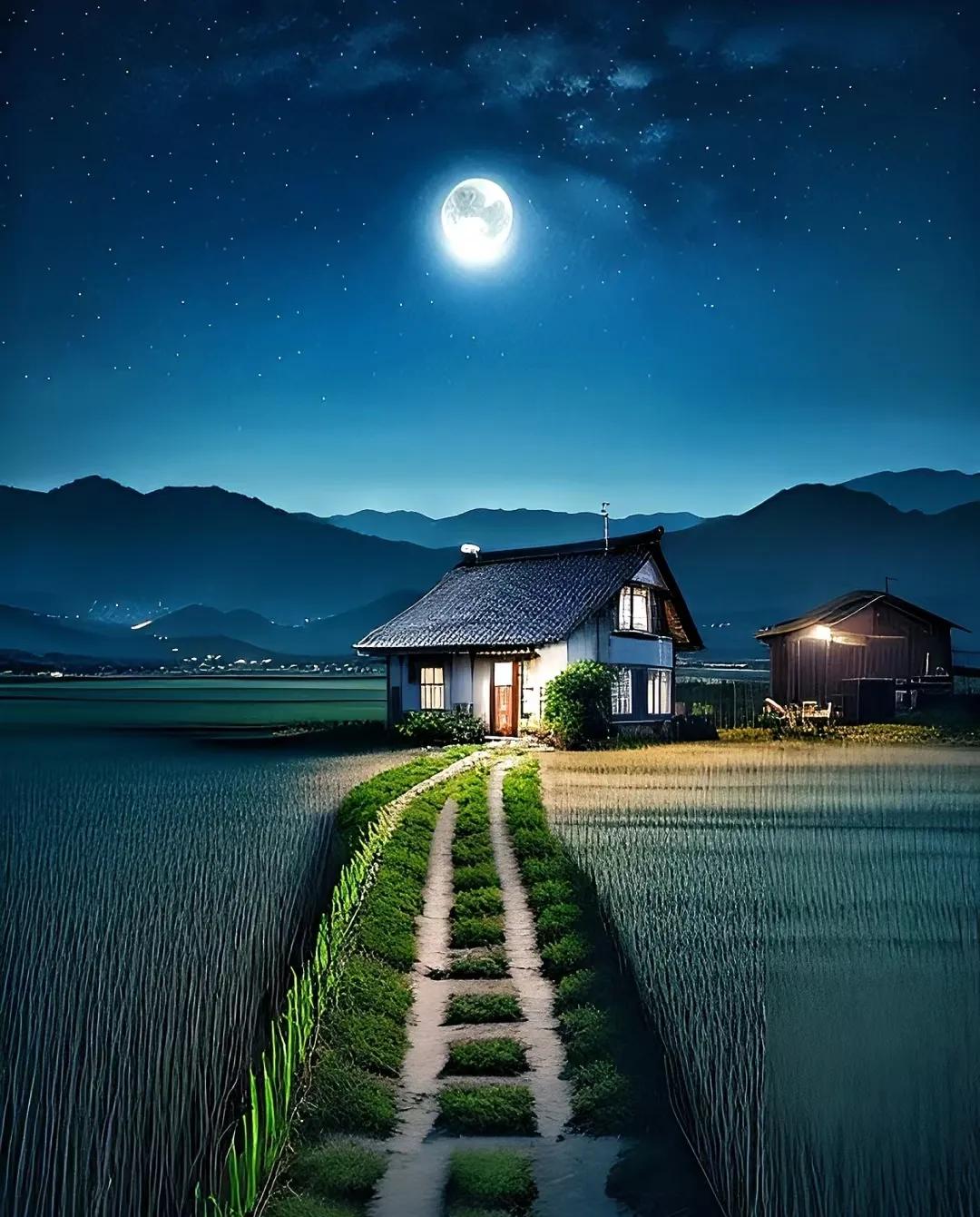 在农村生活，没有强大的内心，你根本待不住。
村里天黑后，街上就没什么人了，路灯早