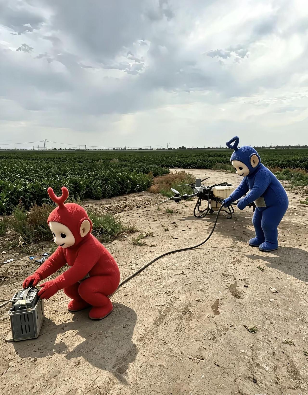无人机打药。招了两个小工，叽里呱啦说什么，听不懂无人机植保 无人机飞防 大疆无人
