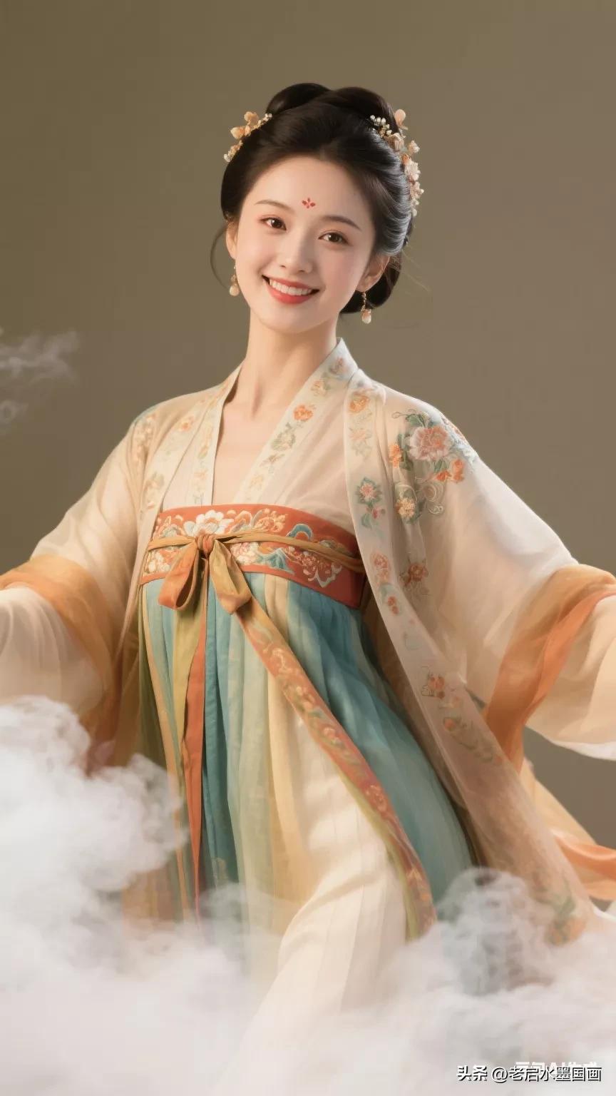 穿越时空的古典美人，惊艳了时光张立启原创书画AI作品古仕女发髻服饰集锦首发第59