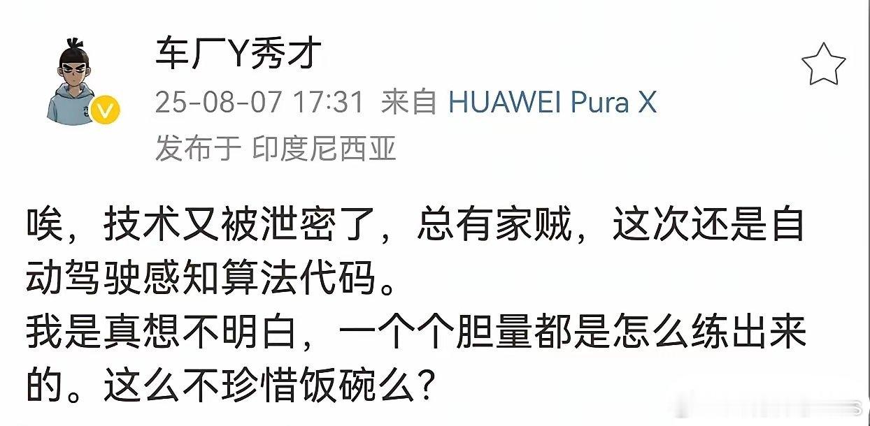 华为太难了，日防夜防，小偷难防，前有WIFI被偷，现在又有博主爆料：这次是智能驾