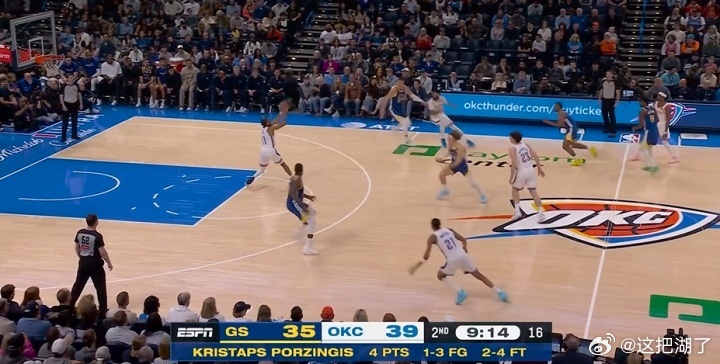客观来说，勇士没了库里，打球变难看很多   勇士vs雷霆
