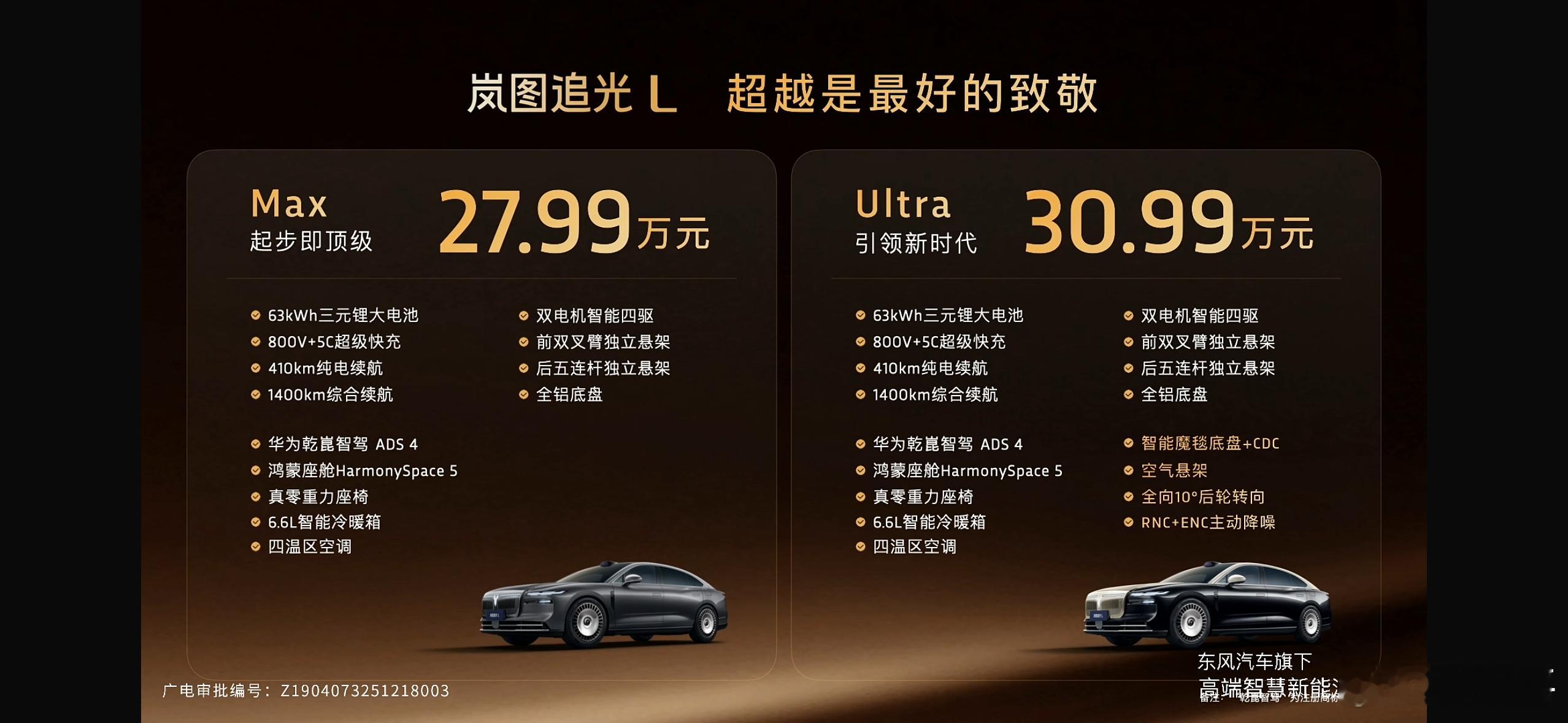 岚图追光L上市，售价27.99-30.99万。配置是真高啊，外观也挺有气势，发布