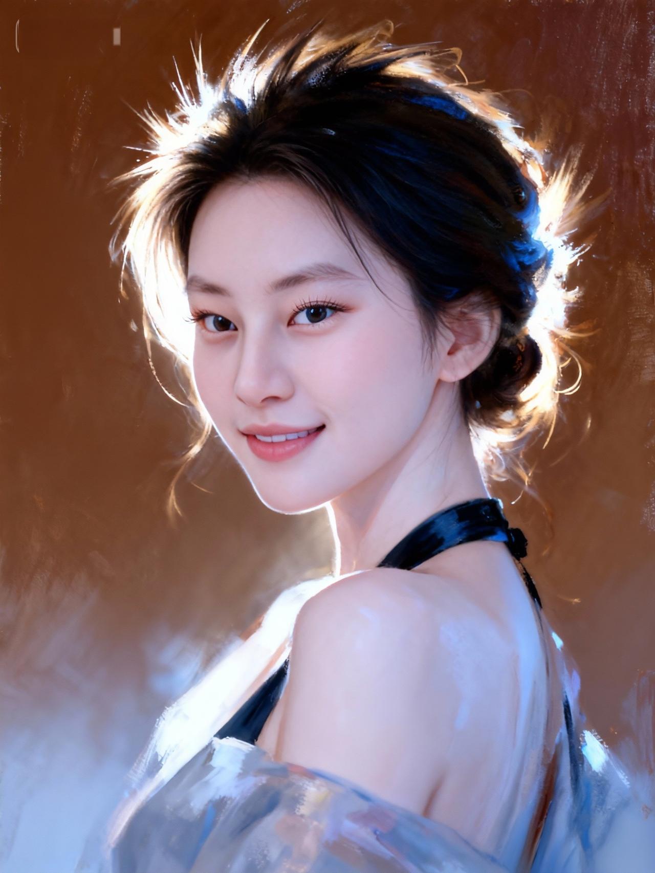 温柔的光影，甜美的笑容，如梦似幻的少女🌟✨