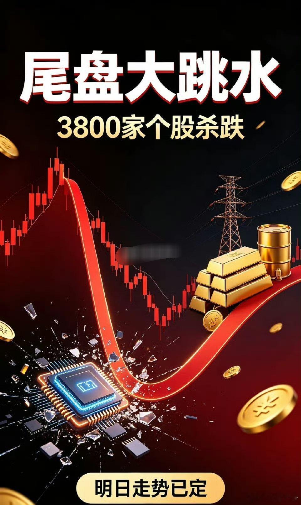 尾盘大跳水！3800多家个股杀跌，明日A股走势已定7月22日A股全天走势两极分化