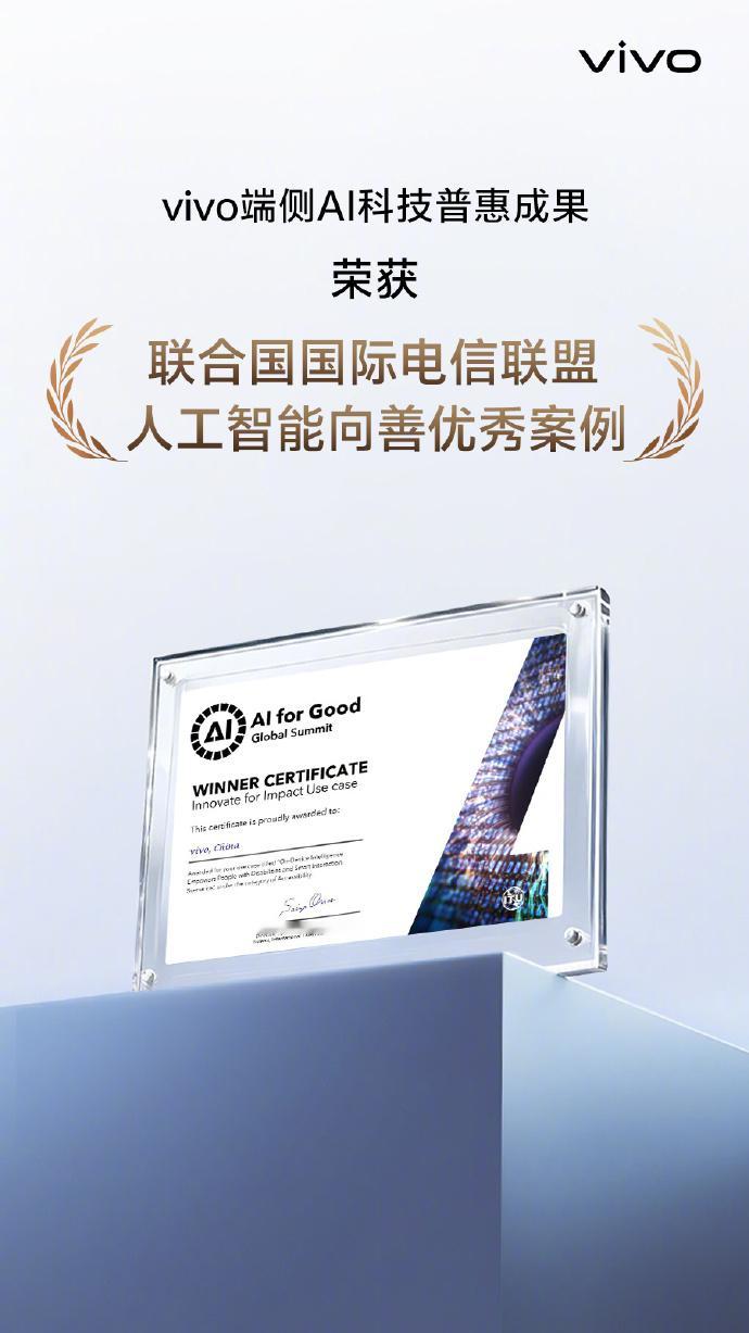 vivo AI 科技普惠与信息无障碍获多方认可，持续深化布局，让科技之光普照。v