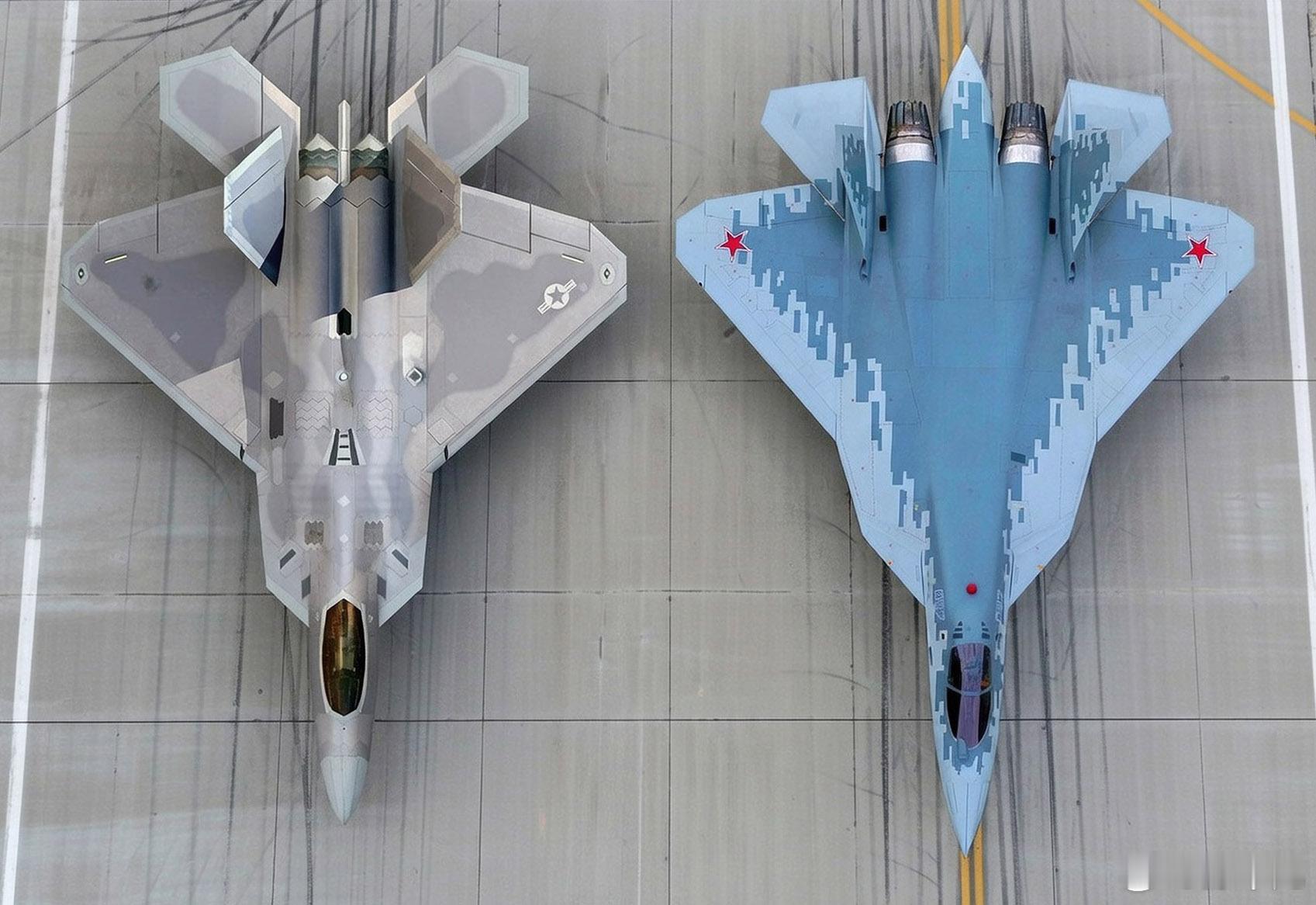 俄罗斯苏57战斗机和美国F22/F35 