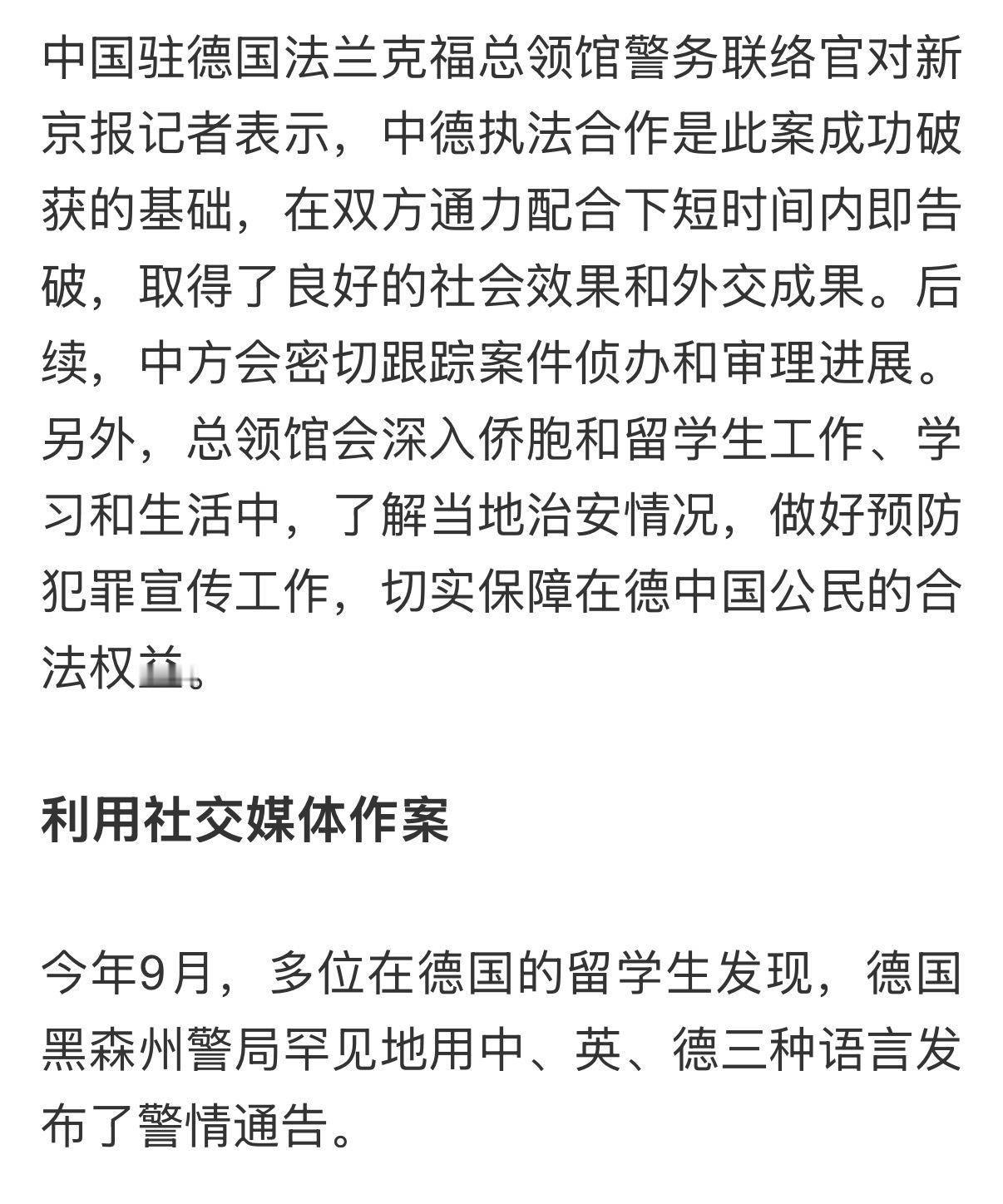 🔻这是2024年11月的报道。🔻该团伙第一个被捕的案犯张大鹏，就是在中德执法