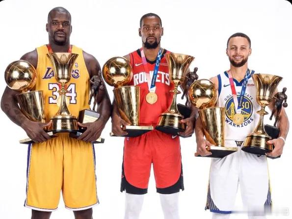 奥尼尔KD库里是唯三拿过MVP+FMVP+世界杯&奥运会冠军的球员！！美媒Pas