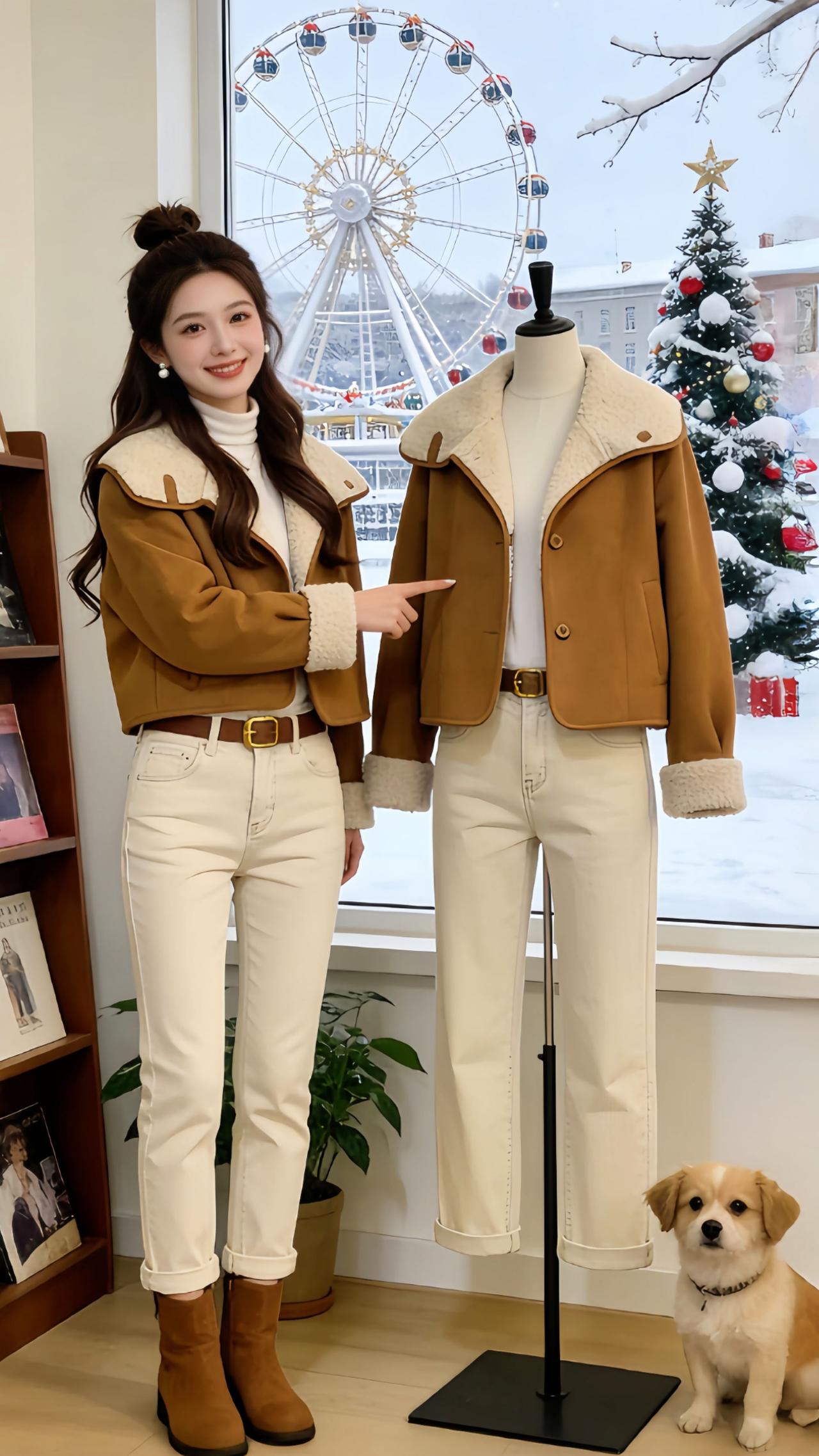 谁懂啊！Danny这件两面穿外套直接把冬日氛围感焊死了！
不管是咖啡店窗边配摩天