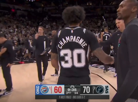 我前面还担心马刺下半场三分球不准呢  雷霆vs马刺nba季后赛