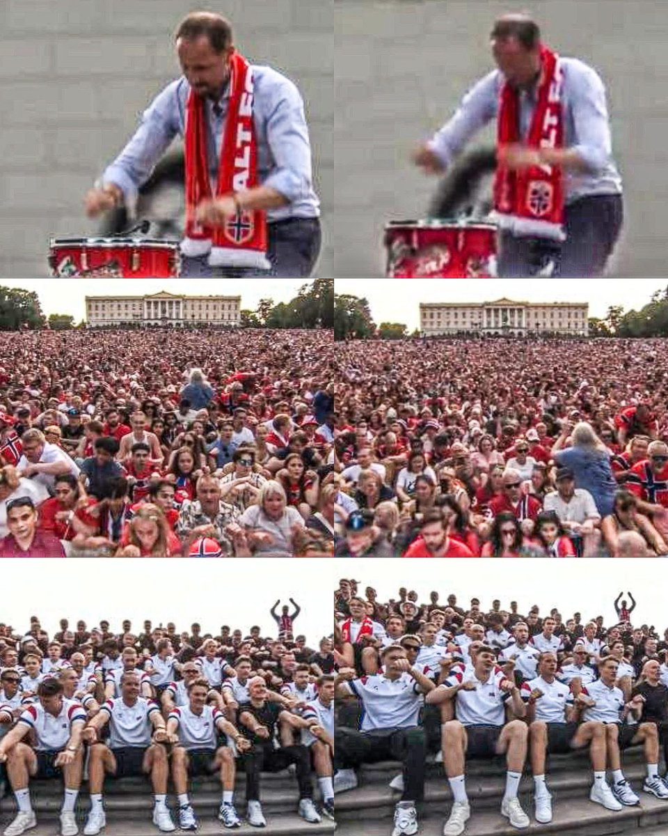 挪威队与9万人同做维京划船挪威队回国被国王接见世界杯 挪威国家队回国后，超过9万