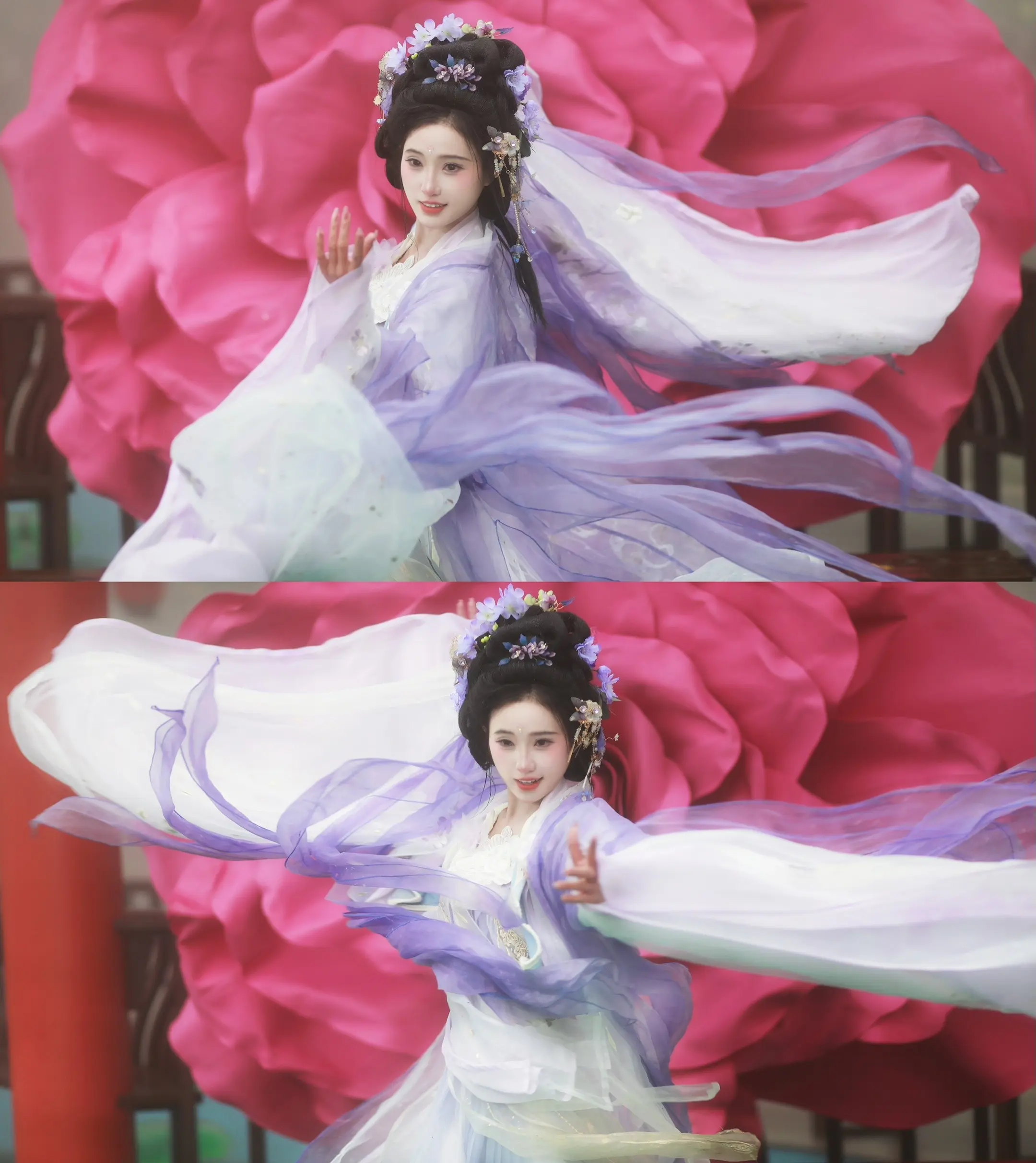 花朝节来一套汉服 紫薇花神。模特：请小跟班