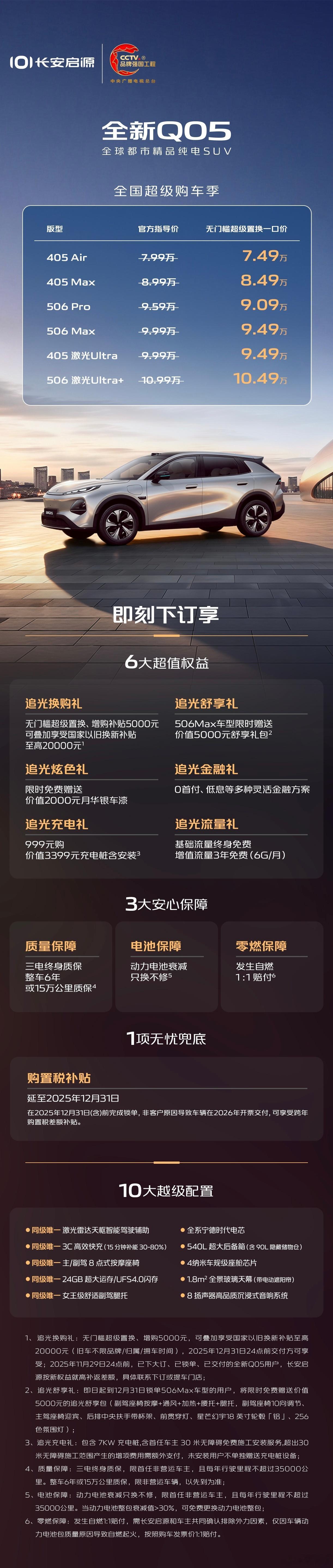 7.49万元-10.49万元！长安启源全新Q05全国超级购车季开启！即刻下订享无