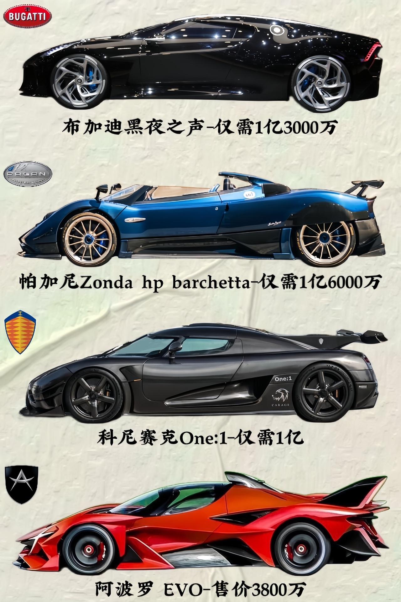 陆地超跑天花板系列，谁才是你的最爱？布加迪 #帕加尼