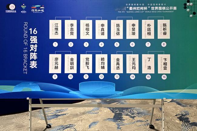 围棋盛宴“衢州烂柯杯”16强战10月9号开枰
             16强对