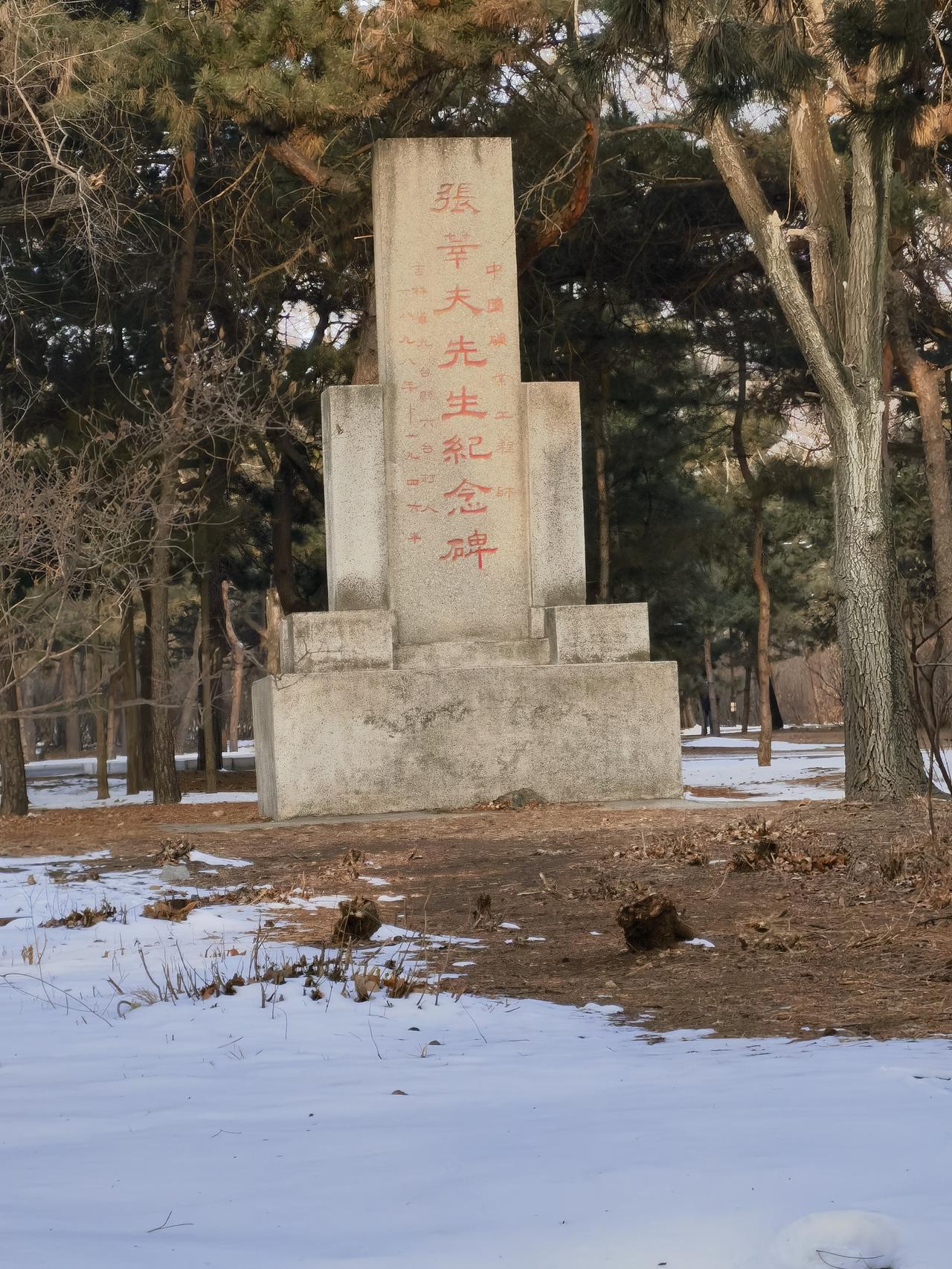 北陵公园即景
晨光下。死去80年的张莘夫的纪念碑、觅食的松鼠、死去383年的皇太