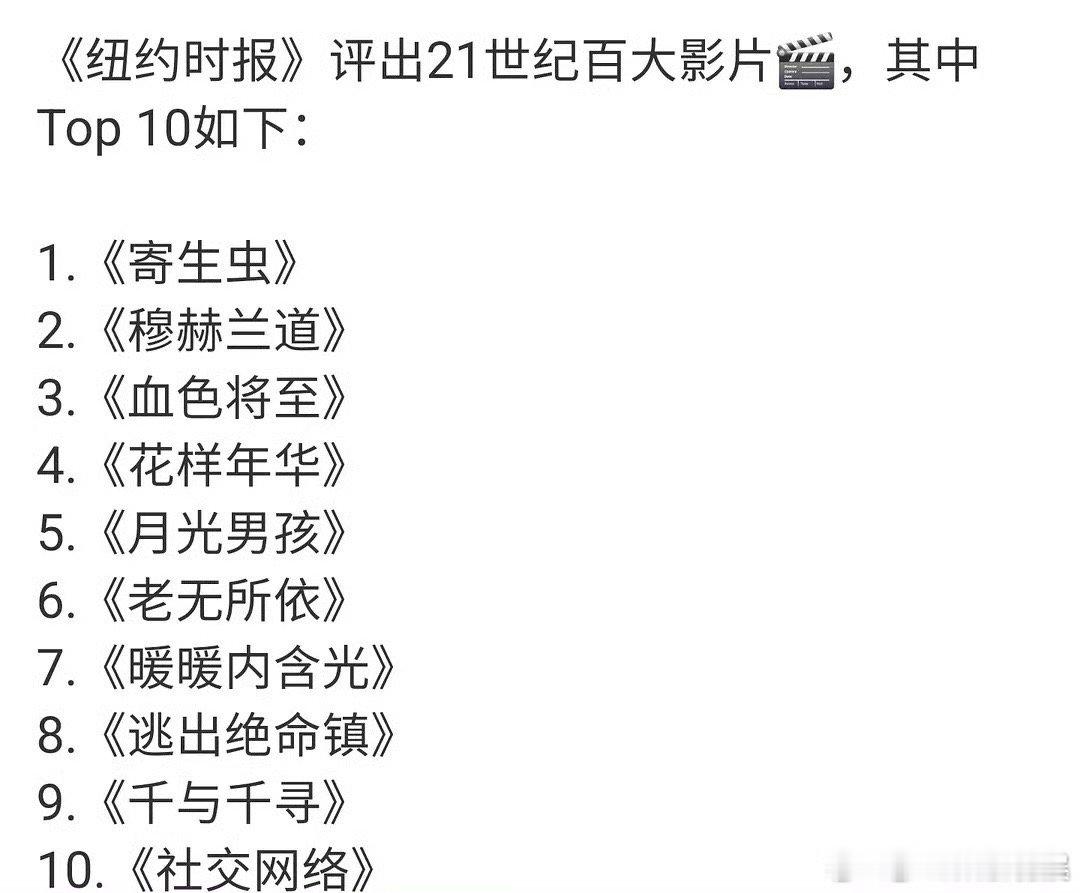 21世纪百大影片21世纪百大影片top1021世纪百大影片，你看过几部，[抓狂]