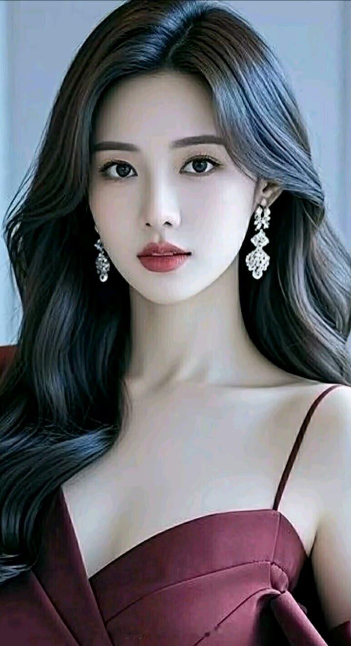 优雅红裙，闪耀耳环，气质女神！💃✨