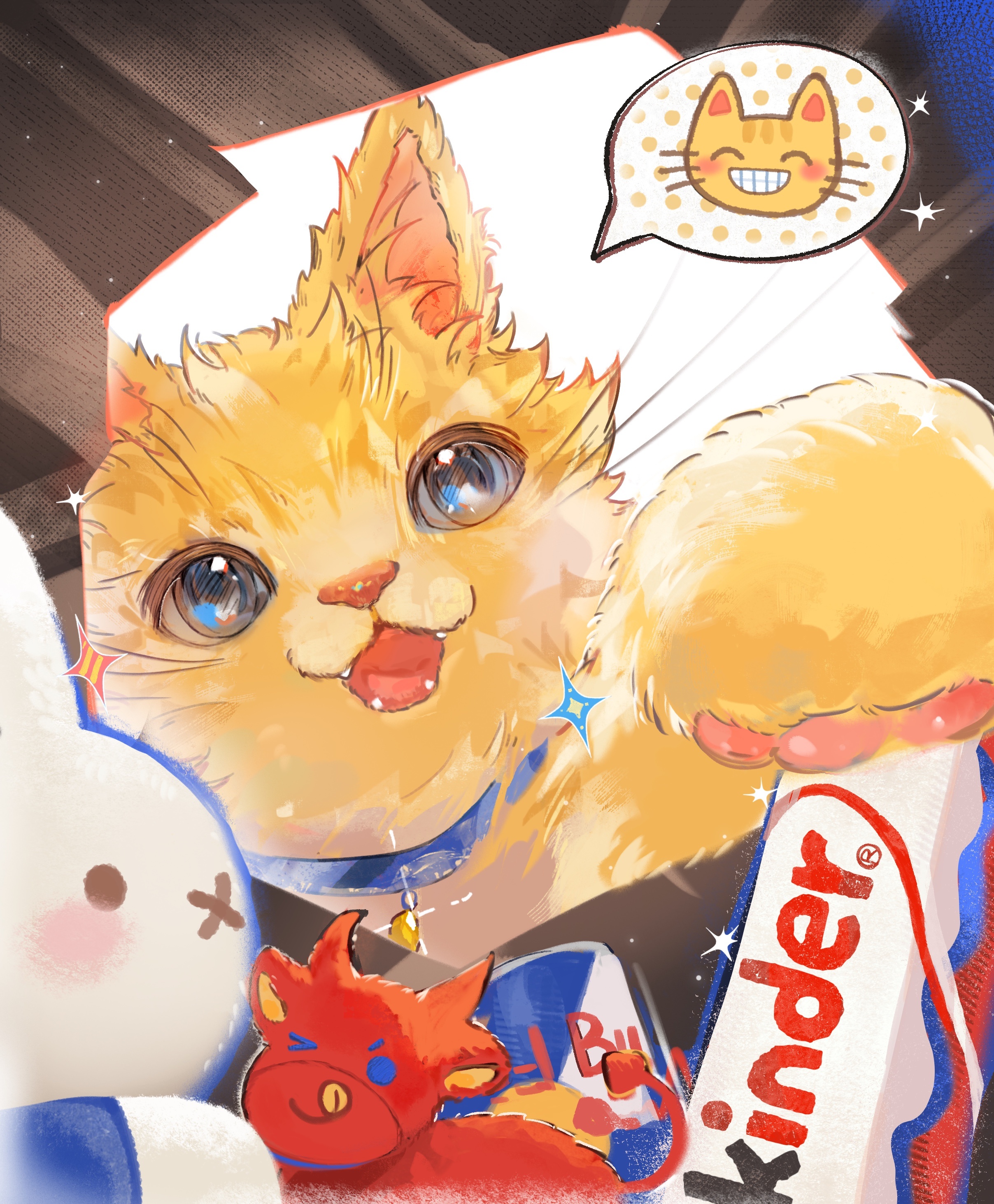 【🦁】今天有人送给咪礼物!是最喜欢的巧克力和饮料!咪开心!😸🐾🐾 