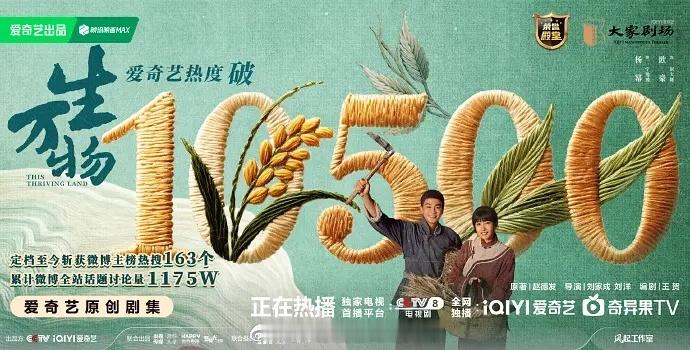 生万物开播第五天爱奇艺热度已破10500，暂列爱奇艺总榜第四！！！生万物 杨幂到