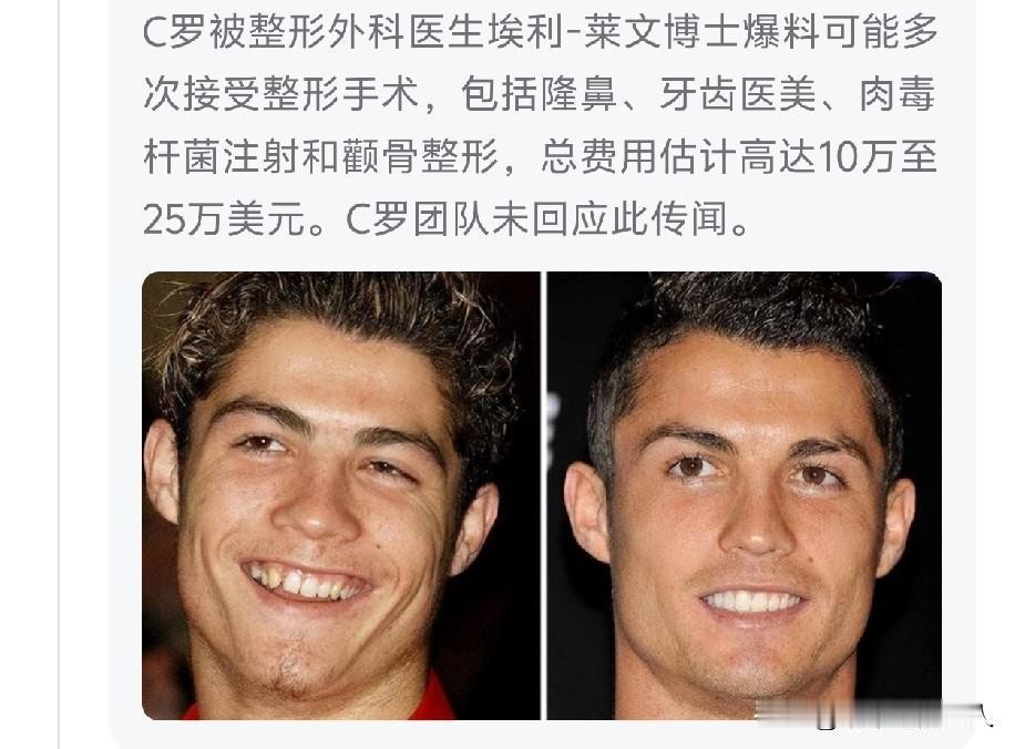 呵呵！
怪不得C罗“总裁”帅了这么多，原来是一直在美容院😄