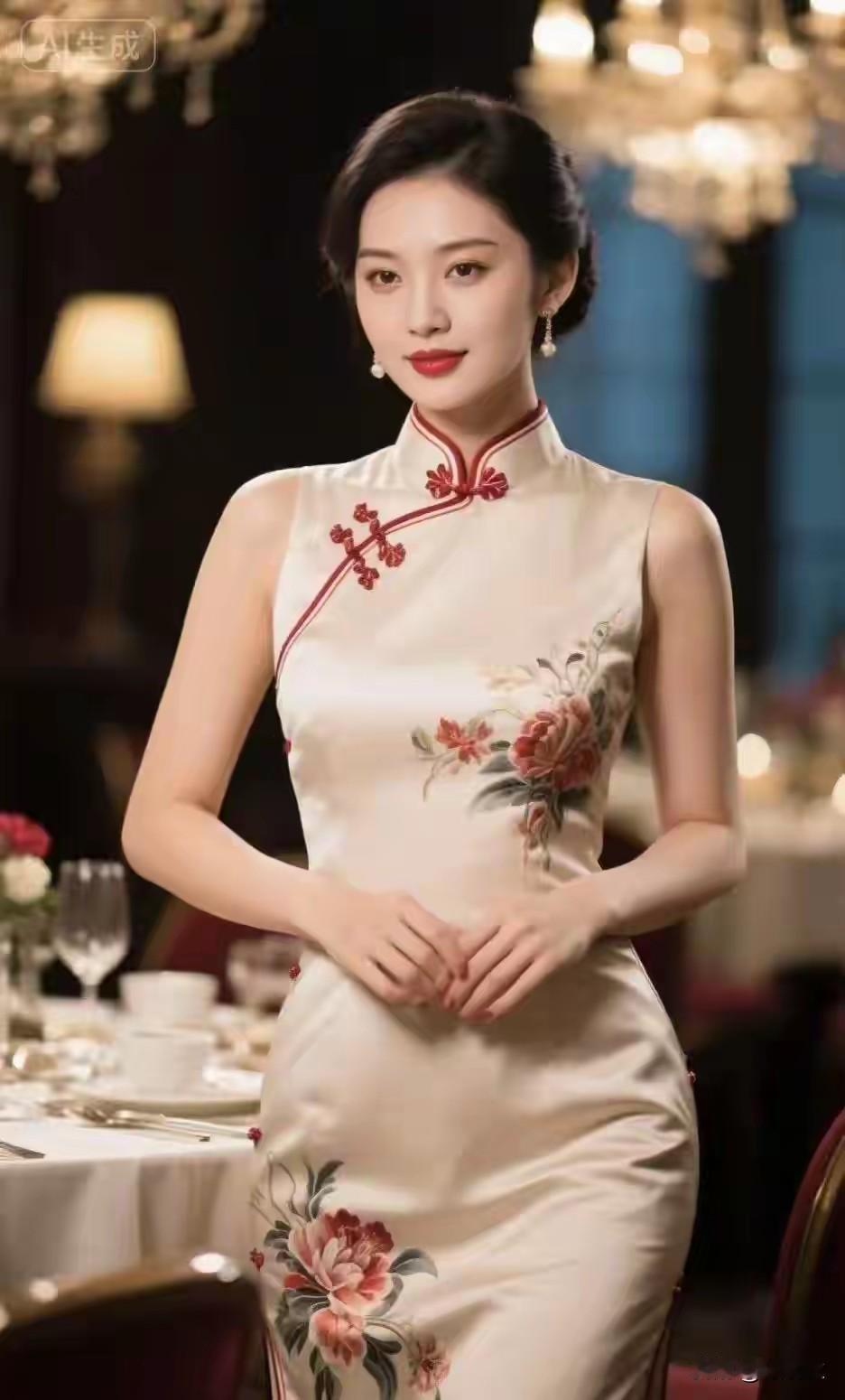 传统旗袍， 各式各样 
五颜六色 ，精彩缤纷
东方美女，花容月貌
国色天香，倾国